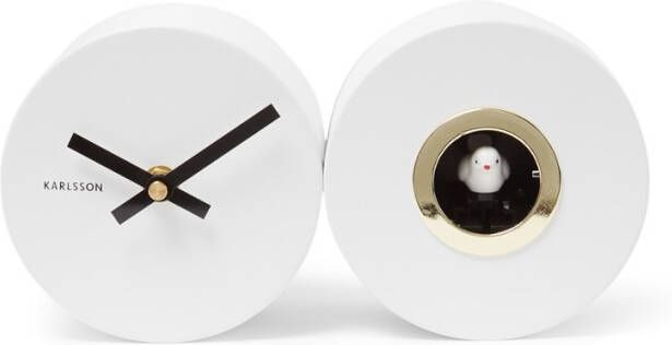 Karlsson Wandklokken Wall Clock Duo Cuckoo Wit