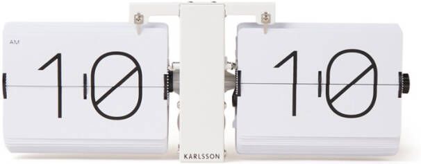 Karlsson Tafelklokken Flip clock No Case matt white stand Wit