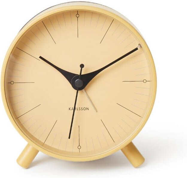 Karlsson Tafelklokken Alarm clock Index metal Geel