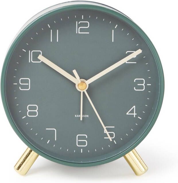 Karlsson Wekkers Alarm clock Lofty metal matt D. 11cm Groen