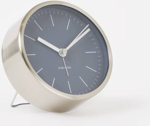 Karlsson Wekkers Alarm Clock Minimal Nickel Case Blauw
