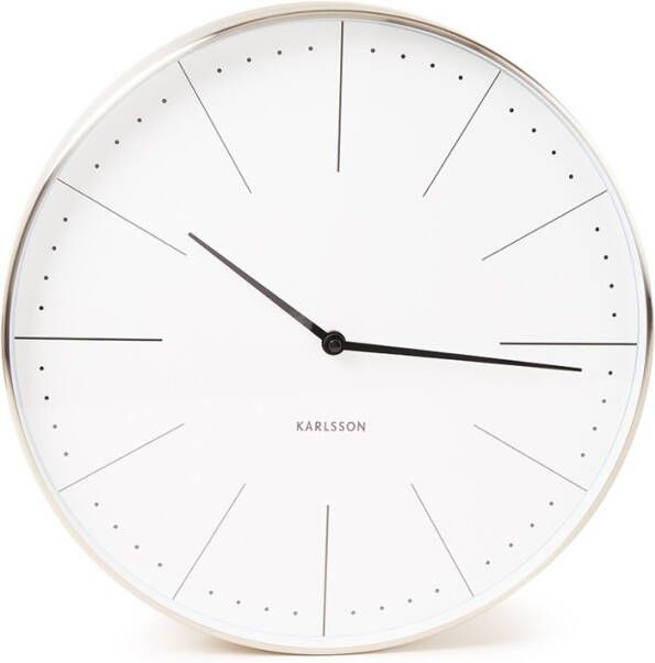 Karlsson Wandklok Normann Station Wit, Geborsteld case Ø37, 5cm