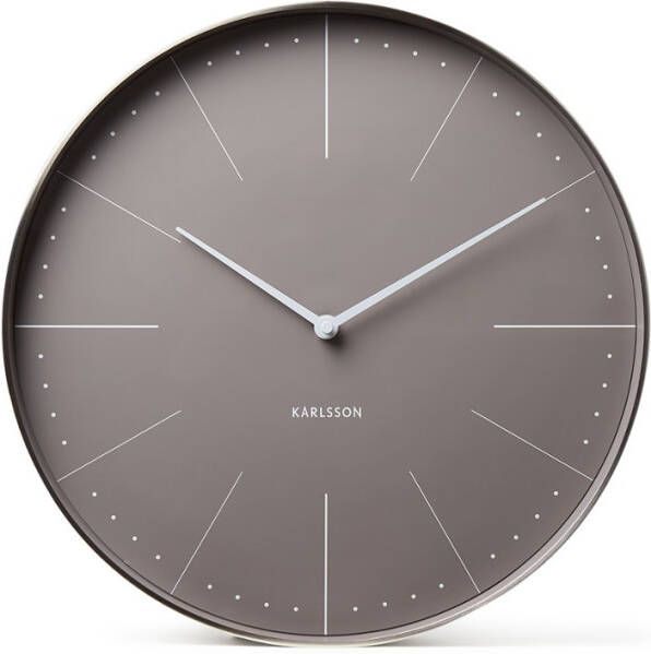 Karlsson Wandklokken Wall clock Normann station brushed case Grijs