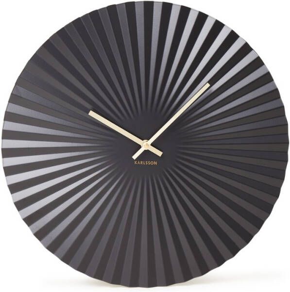 Karlsson Wandklokken Wall Clock Sensu Steel Zwart