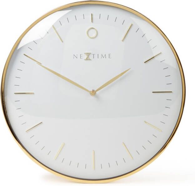 NeXtime Glamour Wandklok Metaal Ø40 x 4,5 cm Goud/Wit