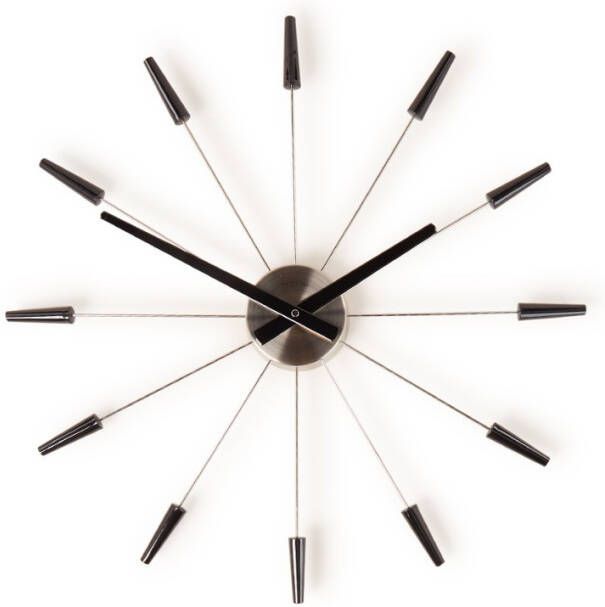 NeXtime Wandklok Dia. 58 Cm, Metaal, Zwart, &apos, Plug Inn&apos