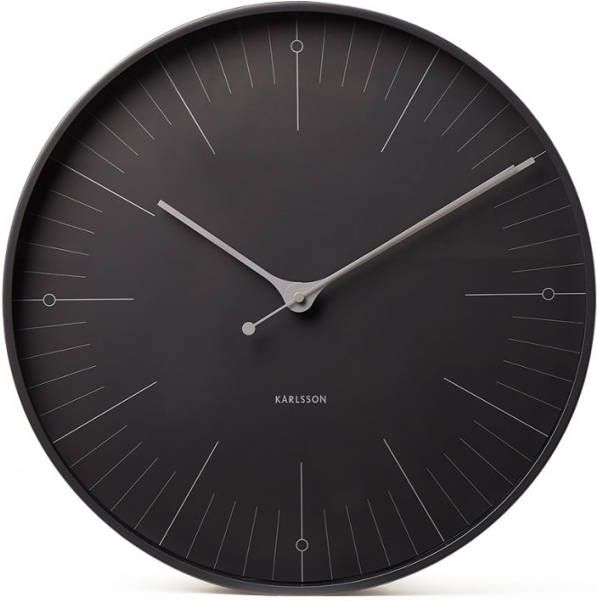Karlsson Wandklokken Wall clock Index metal Zwart