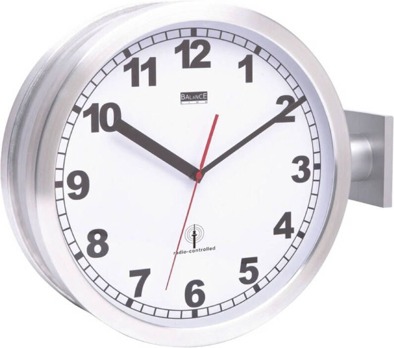Balance 176447 Zendergestuurde Dubbelzijdige Wandklok