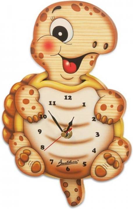 Bartolucci Wandklok Schildpad Met Slinger Bewegende Staart 1 Stuks Meerdere Kleuren Hout
