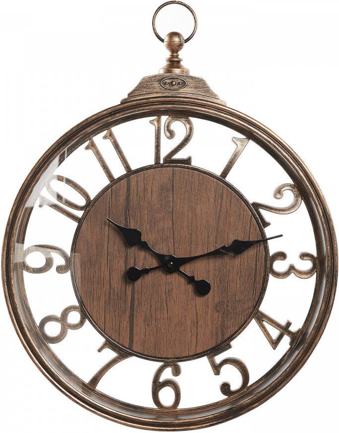 Beliani Alcoba Wandklok bruin synthetisch Materiaal