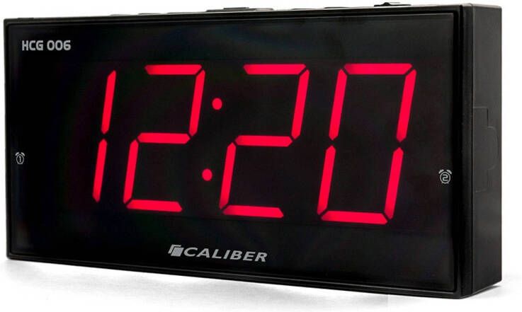 Caliber Digitale Wekker Met Snooze Functie Dual Alarmklok Groot Rood Display Strak Design(Hcg006 )