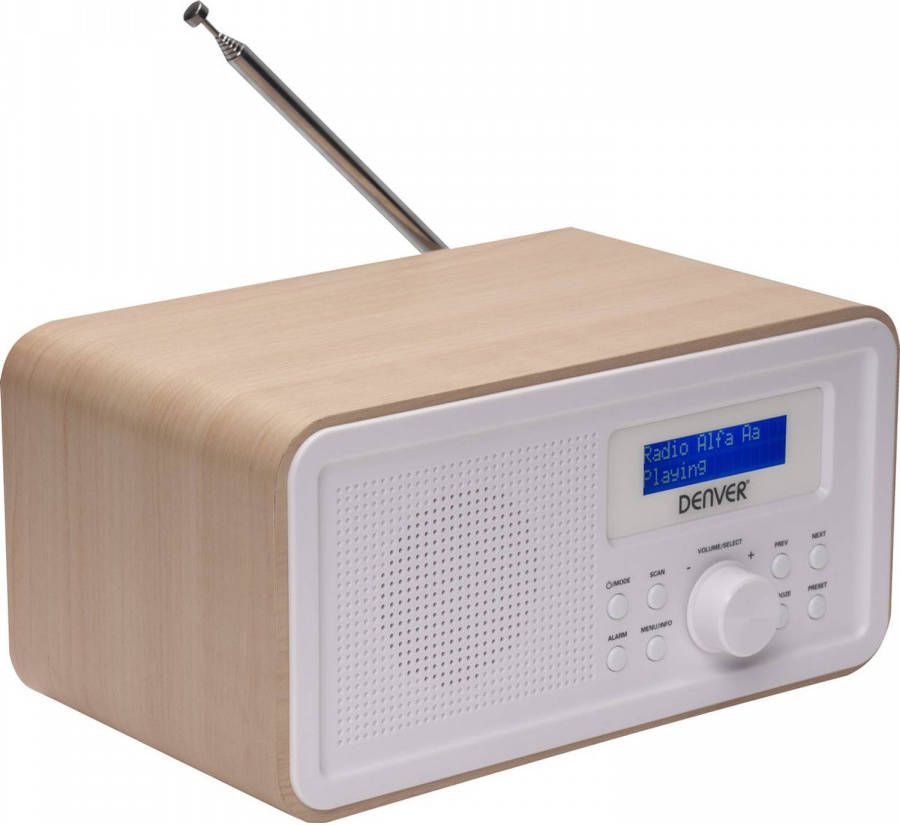 Denver DAB 30 DAB+ & DAB Digitale radio Hout/Wit