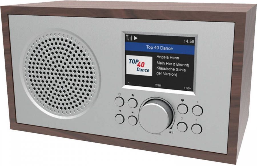 Denver Ir 135 Internet Radio Wifi Bluetooth Slaap Timer Duale Wekker Werkt Op Accu Zilver
