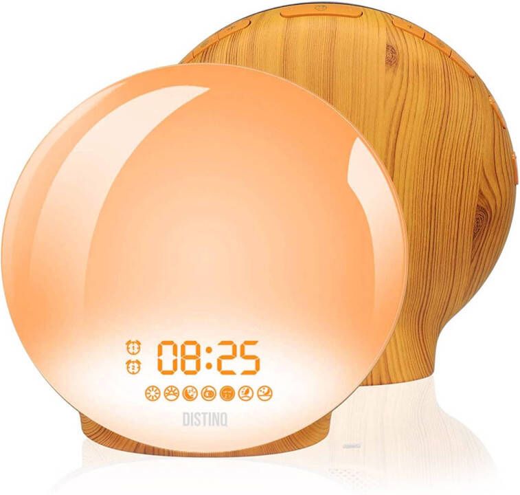 DistinQ Wake up Light Wekkerradio Met Dubbele Wektijd Usb Aansluiting