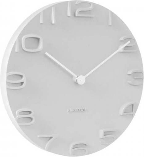 Karlsson Wandklokken Wall clock On The Edge w. chrome hands Wit