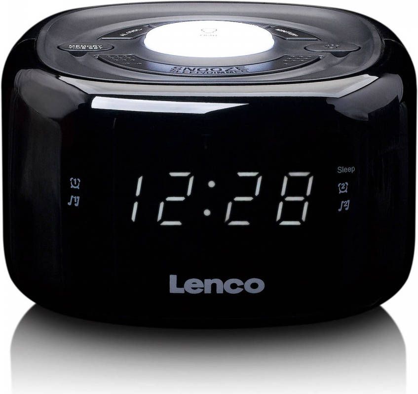 Lenco Fm Wekkerradio Met Nachtlamp Cr 12bk Zwart
