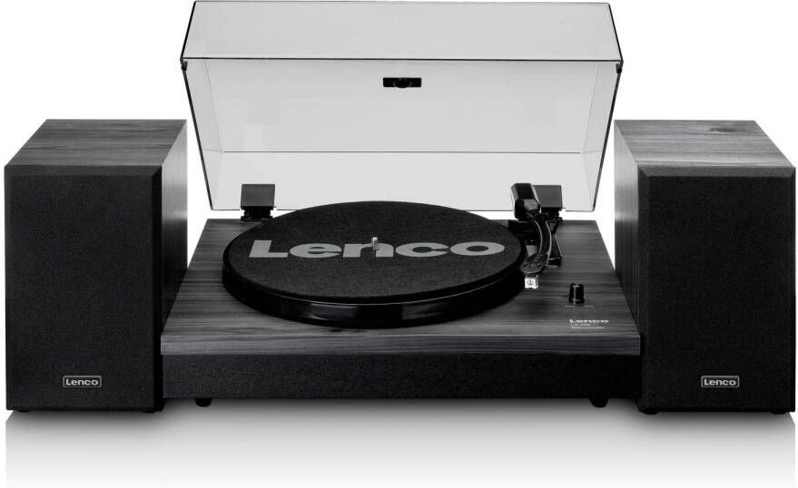 Lenco Platenspeler Met Bluetooth® En Twee Externe Speakers Ls 300bk Zwart