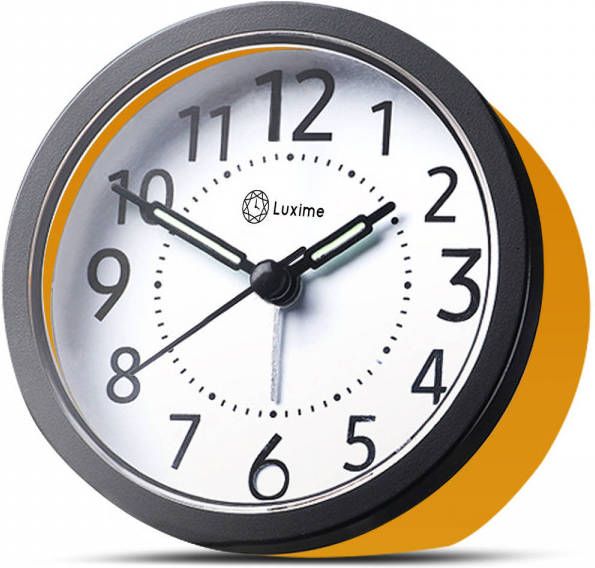 Luxime Wekker Analoog Zonder Tikgeluid Analoge Wekker Senioren Slaapkamer Geel/zwart