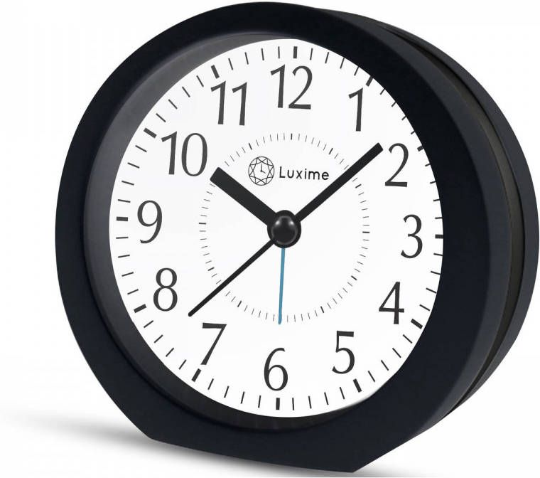 Luxime Wekker Analoog Zonder Tikgeluid Analoge Wekker Senioren Slaapkamer Zwart