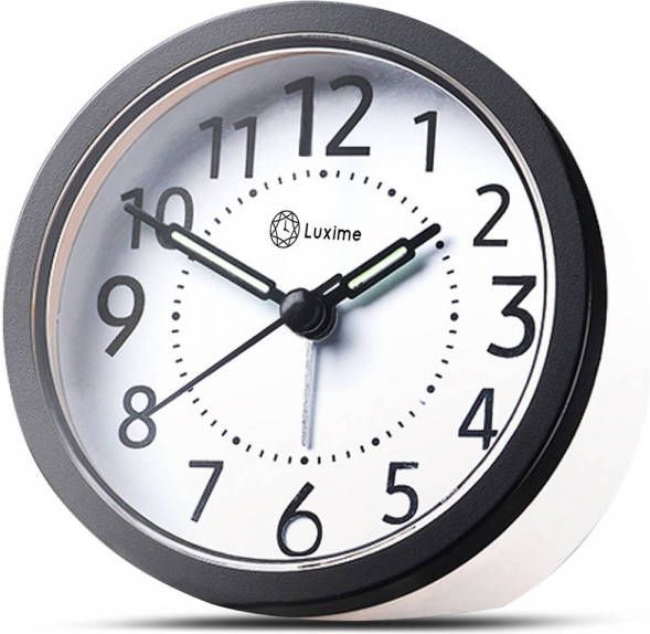 Luxime Wekker Analoog Zonder Tikgeluid Analoge Wekker Senioren Slaapkamer Zwart/wit