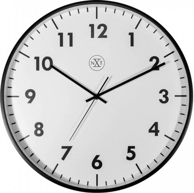 NeXtime Wandklok 40 Cm Wit/zwart