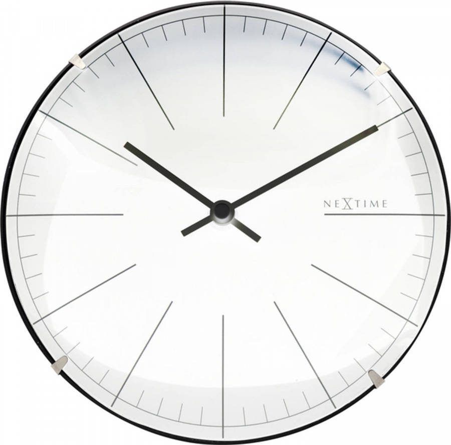 NeXtime Wandklok Big Stripe Ø20 Glas Wit