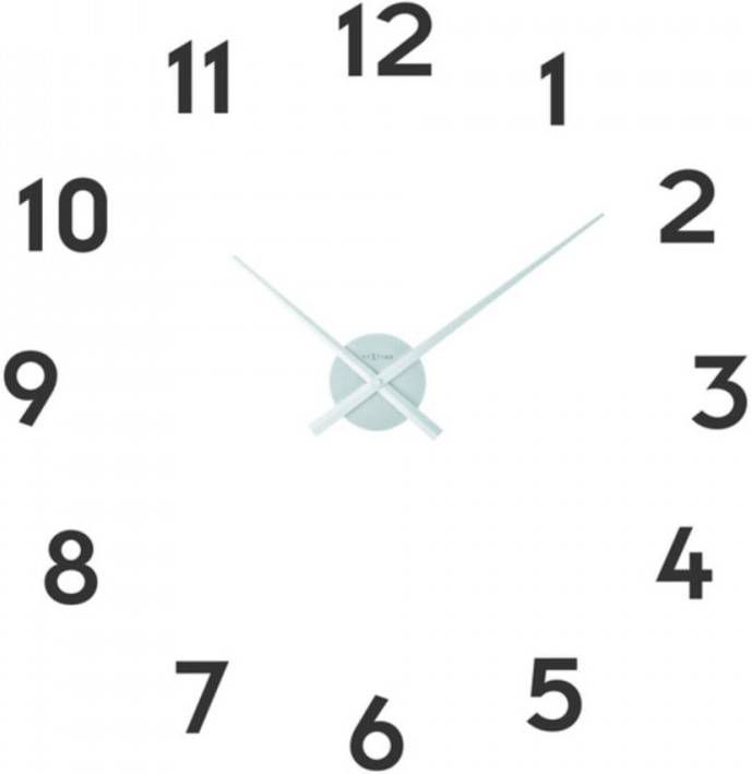 NeXtime Wandklok Dia. 48 Cm X 3 Cm, Aluminium, Zilver, &apos, Small Hands&apos