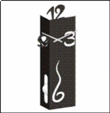 Periglass Table clock black metal/