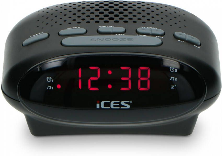 iCes-electronics Ices ICR-210 Wekkerradio Zwart