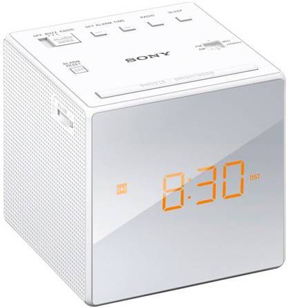 Sony ICF C1T Wekker radio Wit