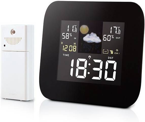 Alecto Draadloos weerstation met buitensensor zwart WS 1850