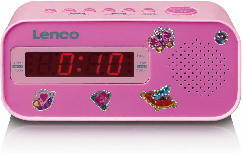 Lenco CR-205PK Wekkerradio met dual alarm roze online kopen