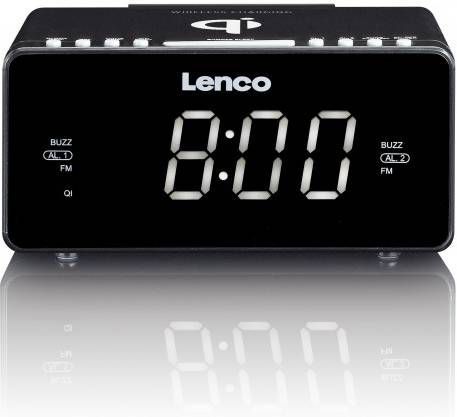 Lenco CR-550 WekkerRadio met Qi Wireless smartphone oplader Zwart