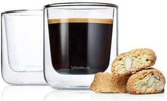 Blomus Dubbelwandig glas NERO koffie(set/4 stuks )