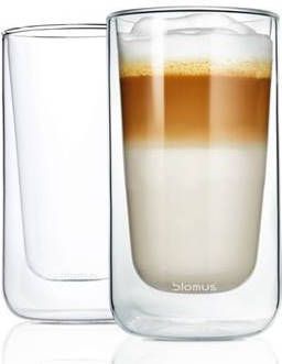 Blomus Dubbelwandig glas NERO latte macchiato(set/4 stuks )