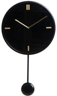 CASA DI ELTURO Wandklok Nordic Zwart & Goud Ø35 x H75 cm