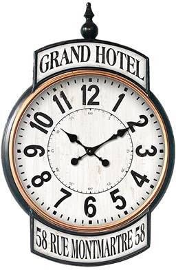 Clayre & Eef Wandklok 62x93 Cm Wit Ijzer Grand Hotel Muurklok Hangklok Keukenklok Wit Muurklok Hangklok online kopen