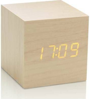 Gingko Cube Click Wekker Esdoorn
