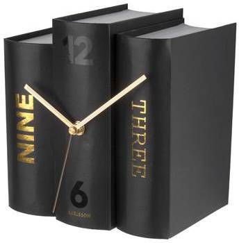 Karlsson Tafelklokken Table Clock Book Paper Zwart online kopen