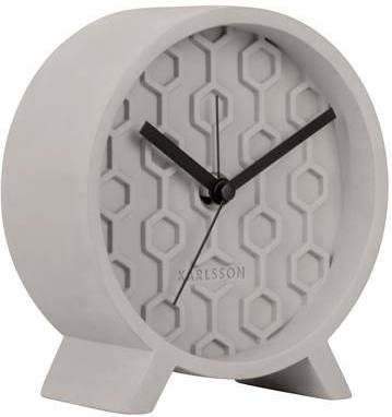 Karlsson Wekkers Alarm clock Honeycomb concrete Grijs