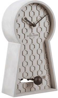 Karlsson Tafelklokken Table clock Honeycomb Pendulum concrete Grijs