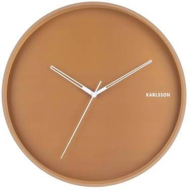 Karlsson Wandklokken Wall clock Hue metal Bruin online kopen