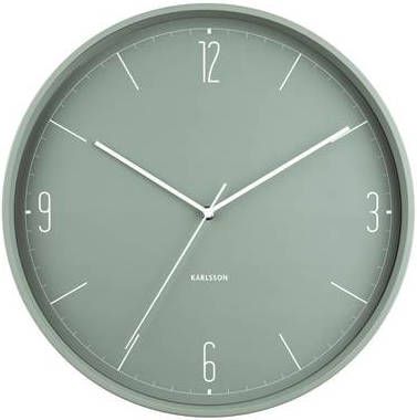 Karlsson Wandklokken Wall Clock Numbers and Lines Iron Groen online kopen