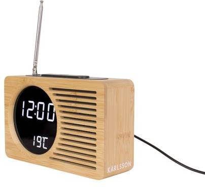 Karlsson Wekkers Alarm clock Retro Radio Bruin