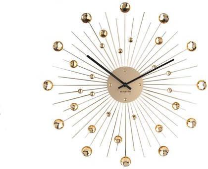 Karlsson Wandklokken Wall Clock Sunburst Crystal Medium Goudkleurig