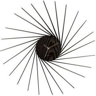 Karlsson Wall clock Helix XL wood veneer black