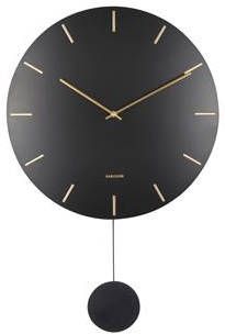 Karlsson Wandklokken Wall clock Impressive pendulum Zwart