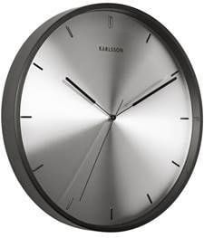 Karlsson Wandklok Finesse Nikkel wijzerplaat Zwarte behuizing