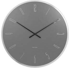 Karlsson Wandklokken Wall Clock Mirror Numbers Glass Grijs