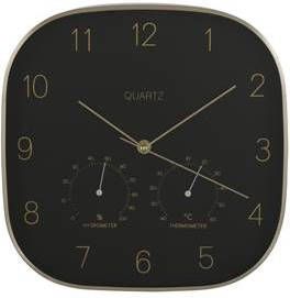 Mica Decorations Andy Wandklok zwart L29 x H29 cm